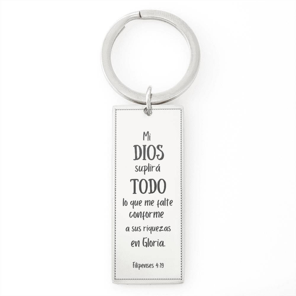 Llavero con promesa de Dios - Mi Dios suplirá TODO... Jewelry 