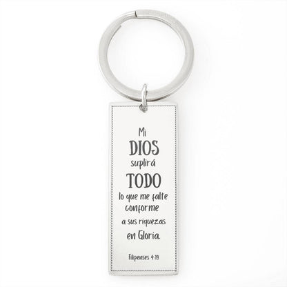 Llavero con promesa de Dios - Mi Dios suplirá TODO... Jewelry 