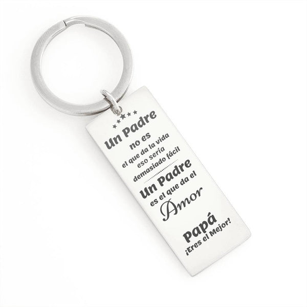 Llavero para el Mejor Padrastro: Un padre no es… Jewelry Engraved Rectangle Keychain (.316 Surgical Steel) No 