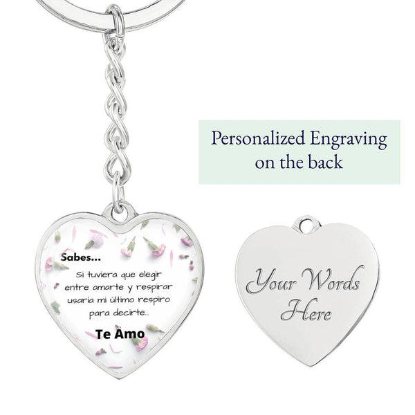 Llavero para la mujer de tu vida - Pequeñas cosas que dicen TE AMO - Llavero corazón Jewelry ShineOn Fulfillment Graphic Heart Keychain (Silver) Yes 