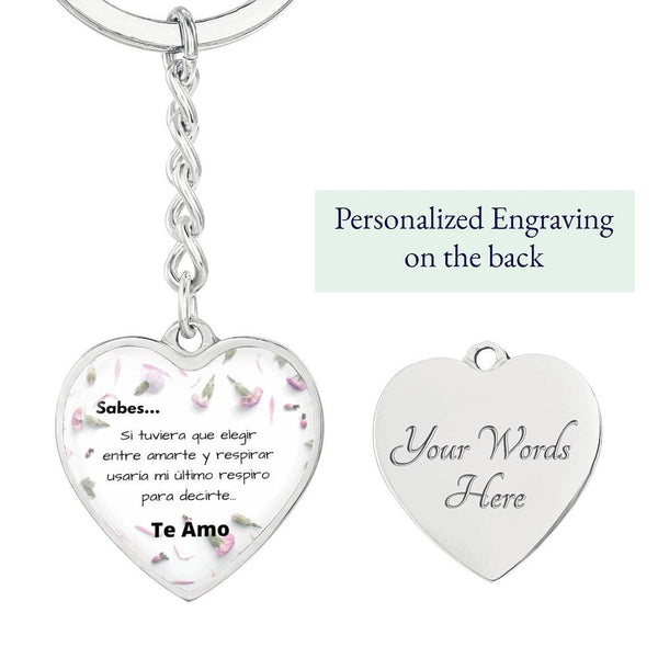 Llavero para la mujer de tu vida - Pequeñas cosas que dicen TE AMO - Llavero corazón Jewelry Graphic Heart Keychain (Silver) Yes 