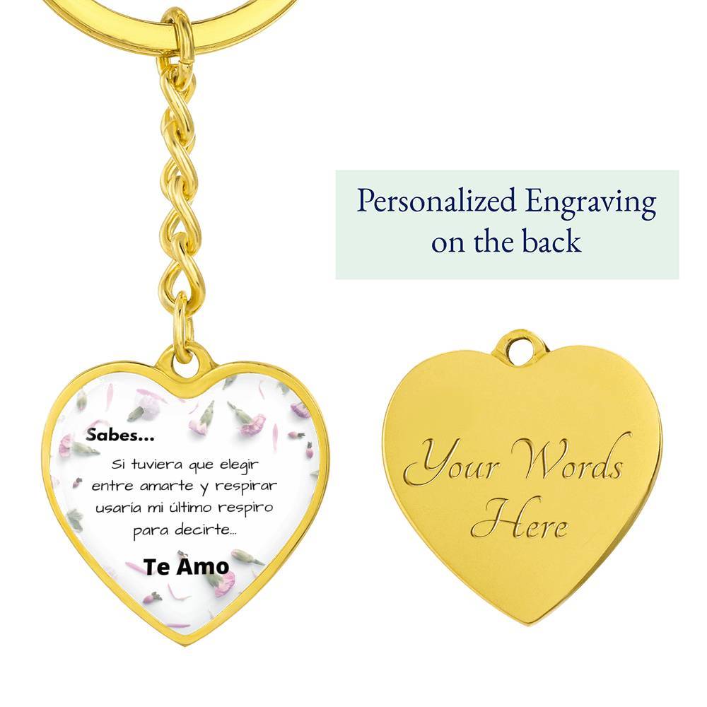 Llavero para la mujer de tu vida - Pequeñas cosas que dicen TE AMO - Llavero corazón Jewelry Graphic Heart Keychain (Gold) Yes 