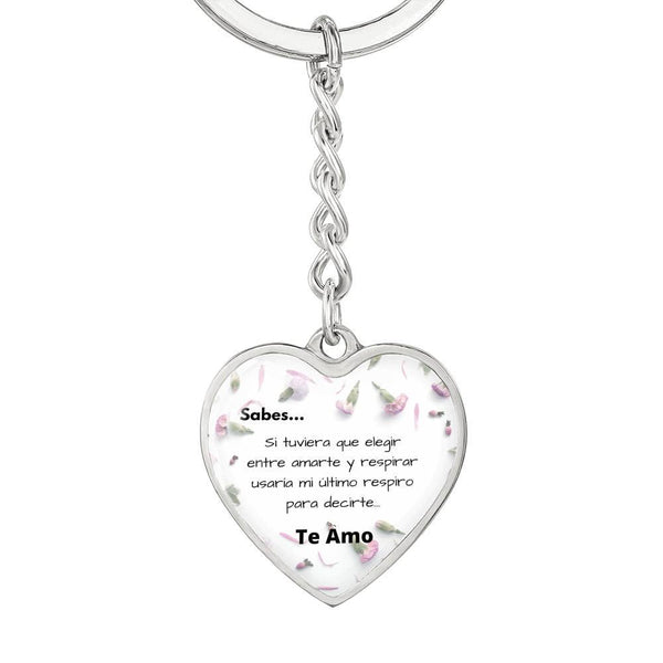 Llavero para la mujer de tu vida - Pequeñas cosas que dicen TE AMO - Llavero corazón Jewelry ShineOn Fulfillment Graphic Heart Keychain (Silver) No 