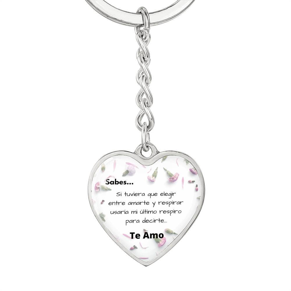 Llavero para la mujer de tu vida - Pequeñas cosas que dicen TE AMO - Llavero corazón Jewelry Graphic Heart Keychain (Silver) No 