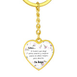 Llavero para la mujer de tu vida - Pequeñas cosas que dicen TE AMO - Llavero corazón Jewelry ShineOn Fulfillment Graphic Heart Keychain (Gold) No 