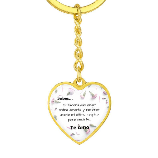 Llavero para la mujer de tu vida - Pequeñas cosas que dicen TE AMO - Llavero corazón Jewelry ShineOn Fulfillment Graphic Heart Keychain (Gold) No 