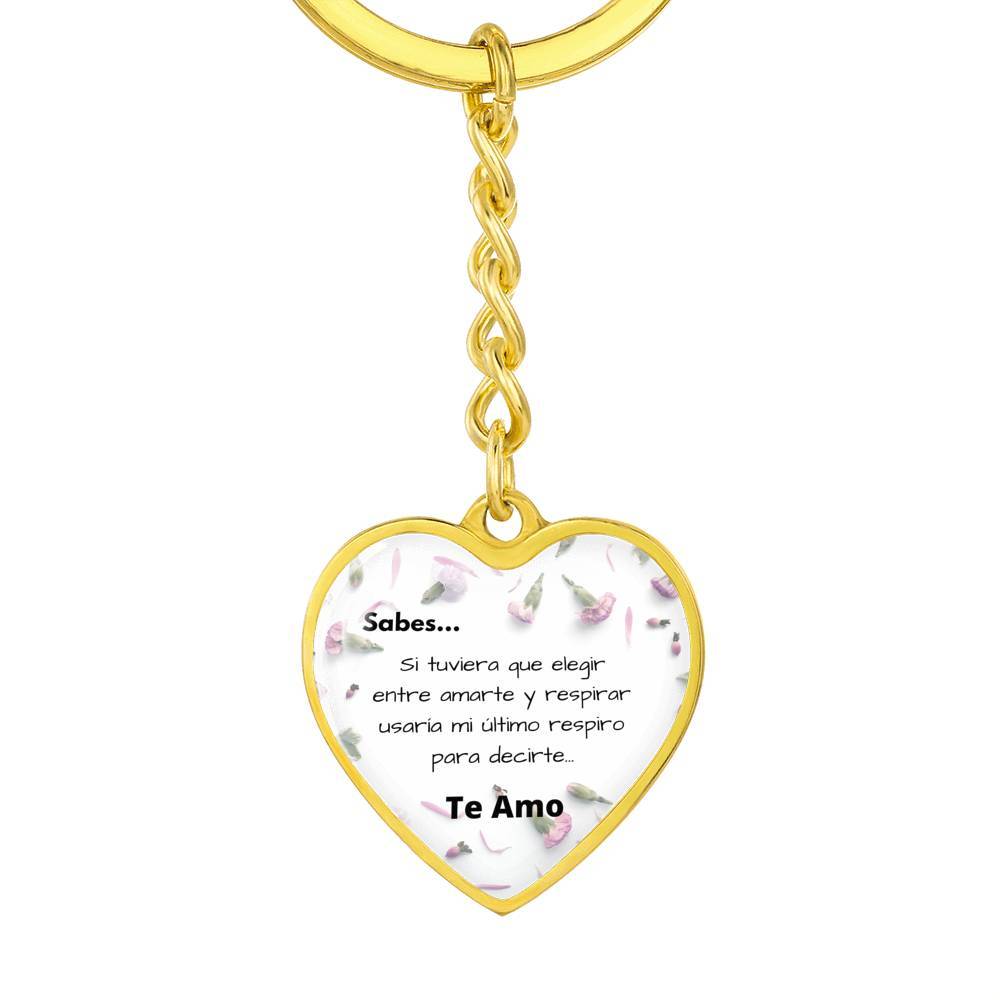 Llavero para la mujer de tu vida - Pequeñas cosas que dicen TE AMO - Llavero corazón Jewelry Graphic Heart Keychain (Gold) No 
