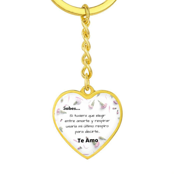 Llavero para la mujer de tu vida - Pequeñas cosas que dicen TE AMO - Llavero corazón Jewelry Graphic Heart Keychain (Gold) No 