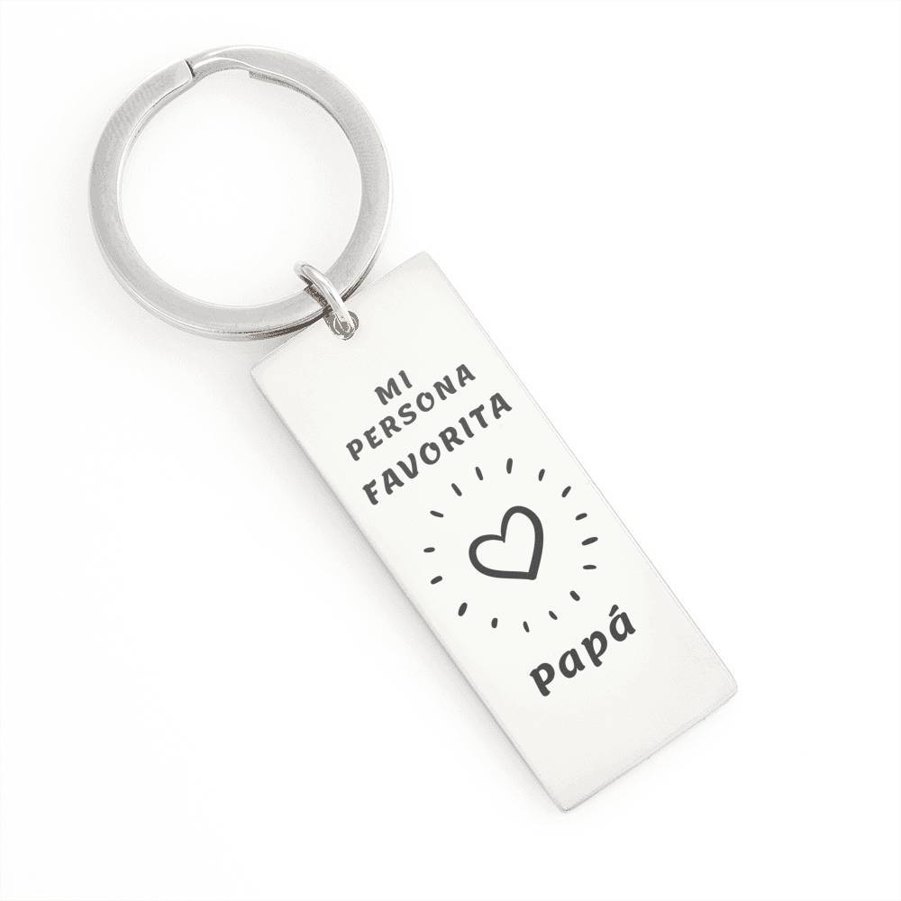 Llavero para Papá: Mi persona favorita… Jewelry Engraved Rectangle Keychain (.316 Surgical Steel) No 