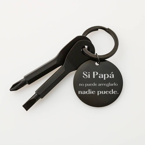 Llavero para Regalar a Papá ; Si Papá no puede arreglarlo, nadie puede. Jewelry Black Keychain Set NO 