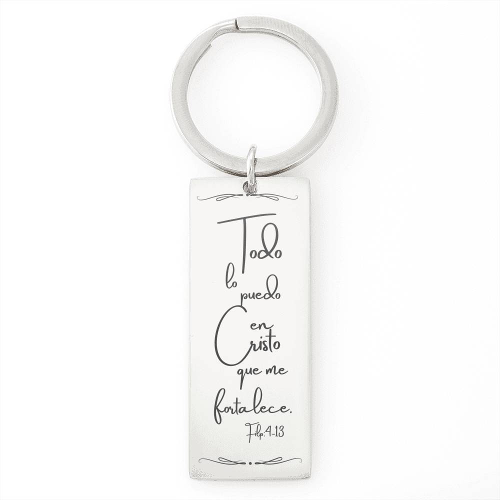 Llavero Todo lo Puedo en Cristo - Llavero con mensaje para recordar la promesa de Dios Jewelry 