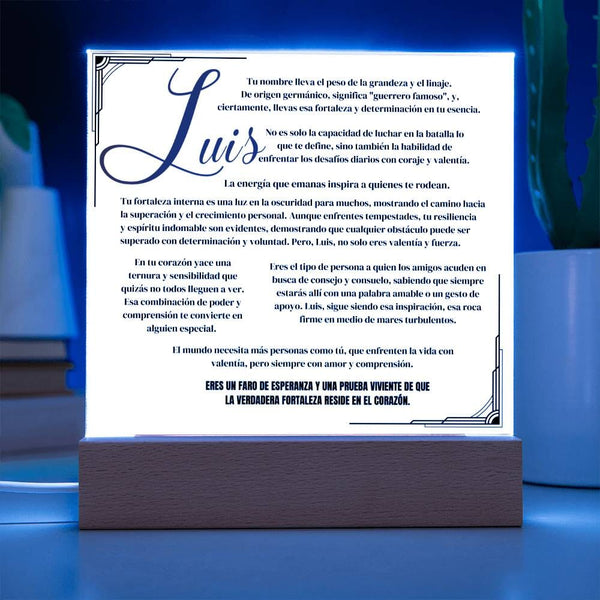 Luz de Guerrero: El Legado de Luis - Acrílico con Luz Led Acrylic/Square ShineOn Fulfillment 