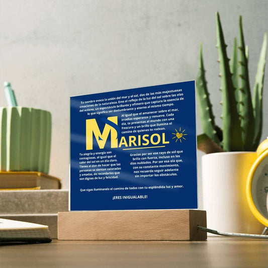 Luz de Mar: La Esencia Brillante de Marisol - Acrílico con Luz Led Acrylic/Square 