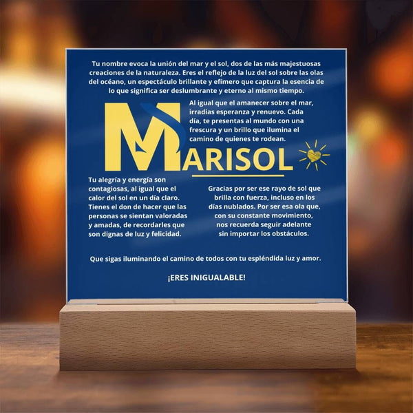 Luz de Mar: La Esencia Brillante de Marisol - Acrílico con Luz Led Acrylic/Square ShineOn Fulfillment 