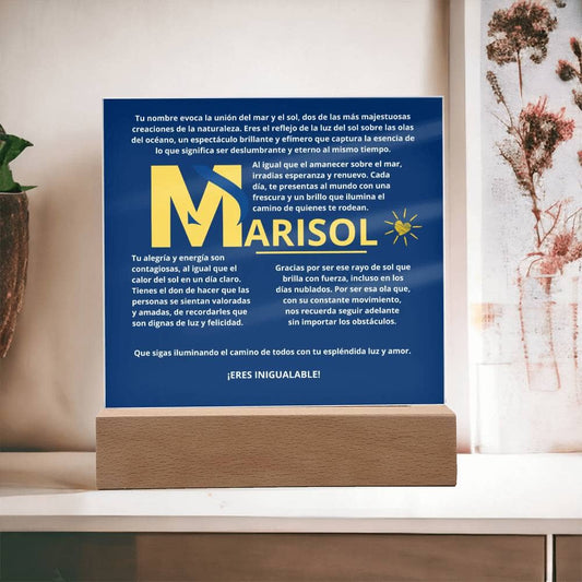 Luz de Mar: La Esencia Brillante de Marisol - Acrílico con Luz Led Acrylic/Square 