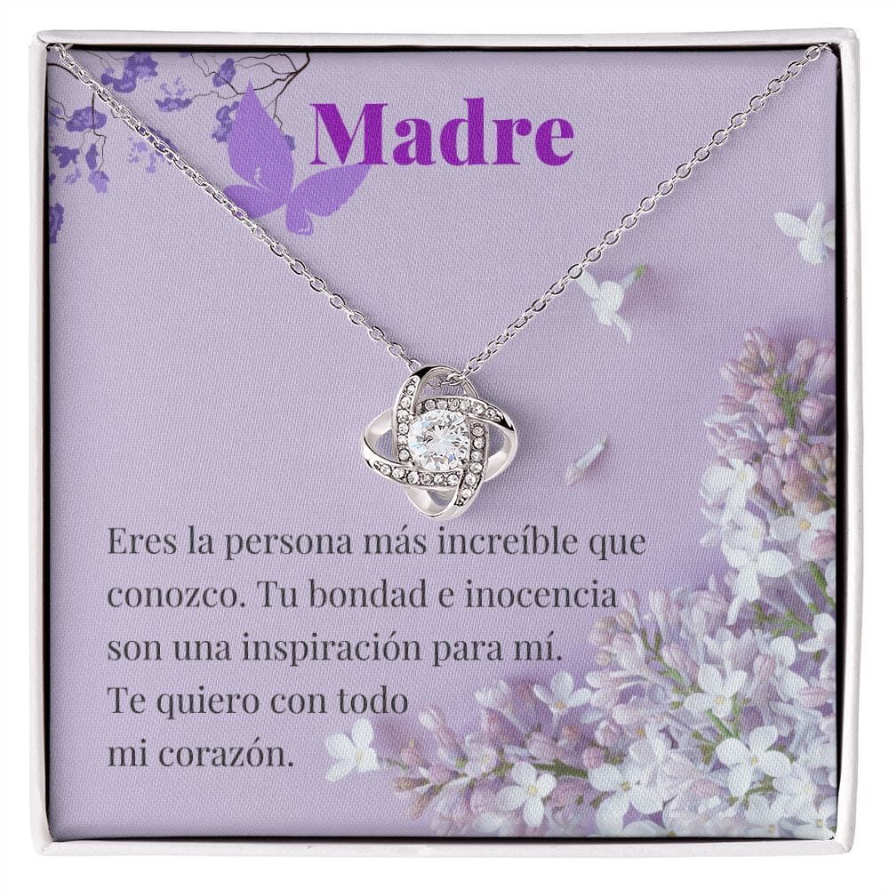 Madre - Collar Love Knot Nudo de amor - Para Mamá Jewelry/LoveKnot Acabado en oro blanco de 14 k Standard Box 