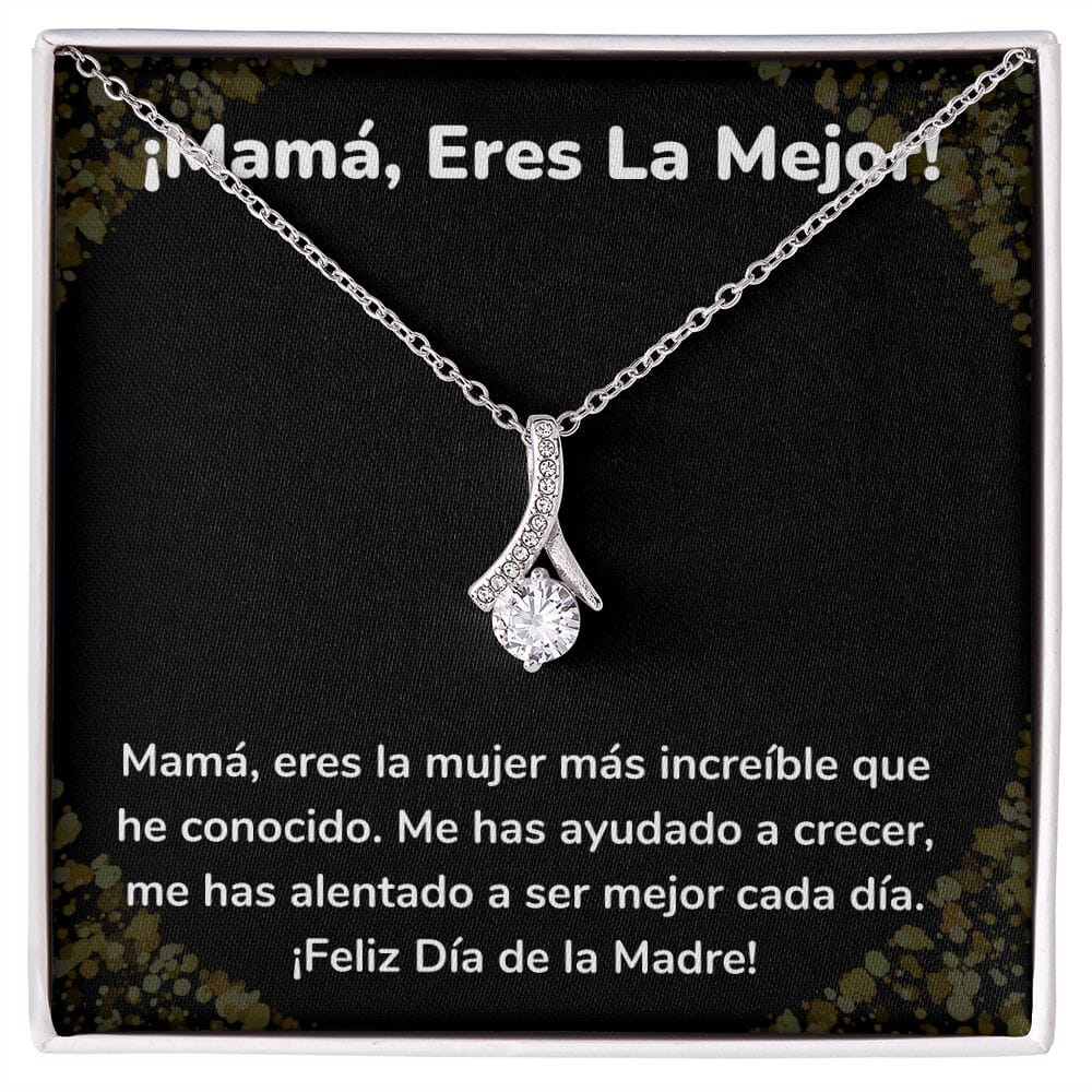 ¡Mamá, Eres La Mejor! Collar Belleza Seductora (Alluring Beauty) Para Mamá Jewelry ShineOn Fulfillment Acabado en oro blanco de 14 k Standard Box 