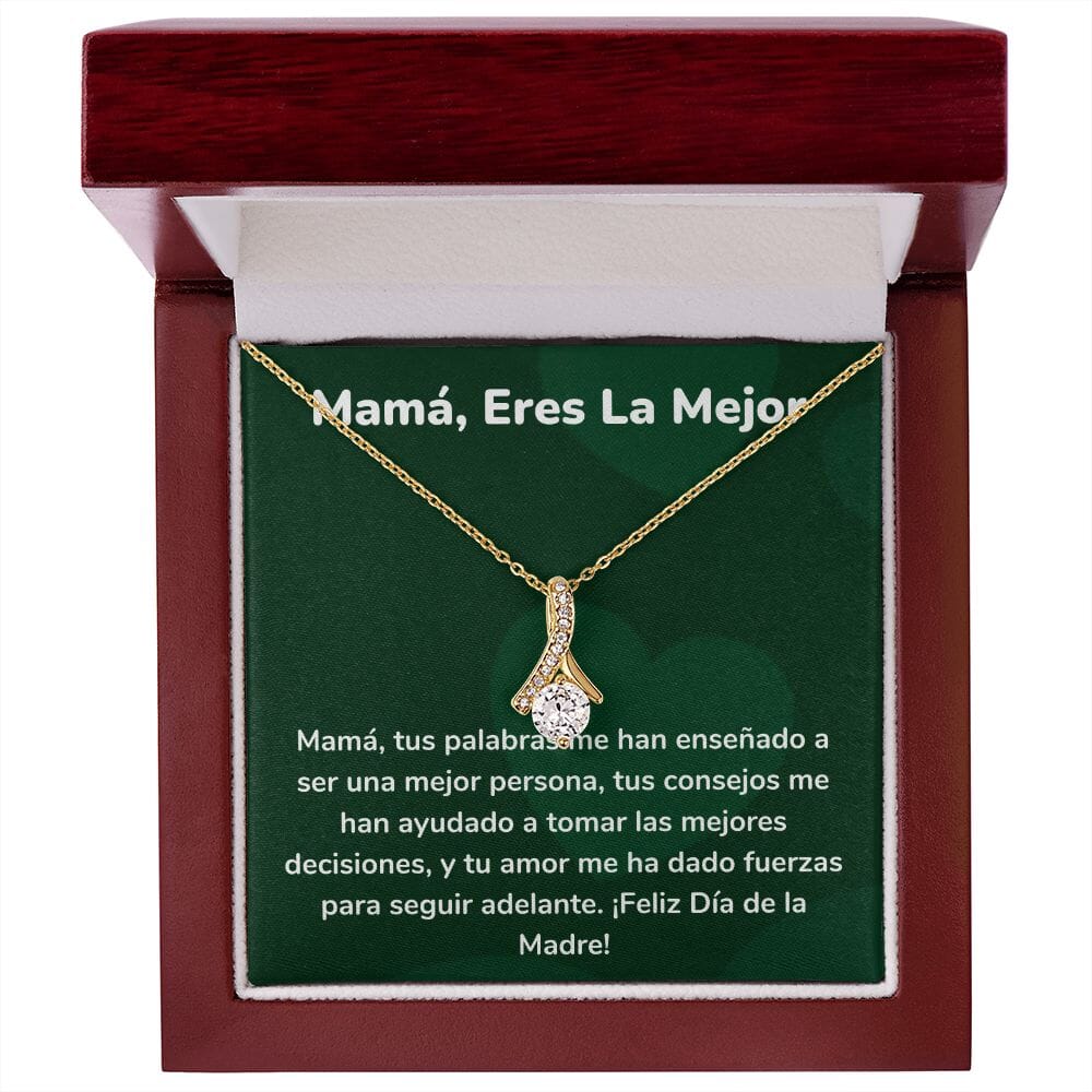 Mamá, Eres La Mejor Collar Belleza Seductora (Alluring Beauty) Para Mamá Jewelry/AlluringBeauty Acabado en Oro Amarillo de 18 quilates Luxury Box 