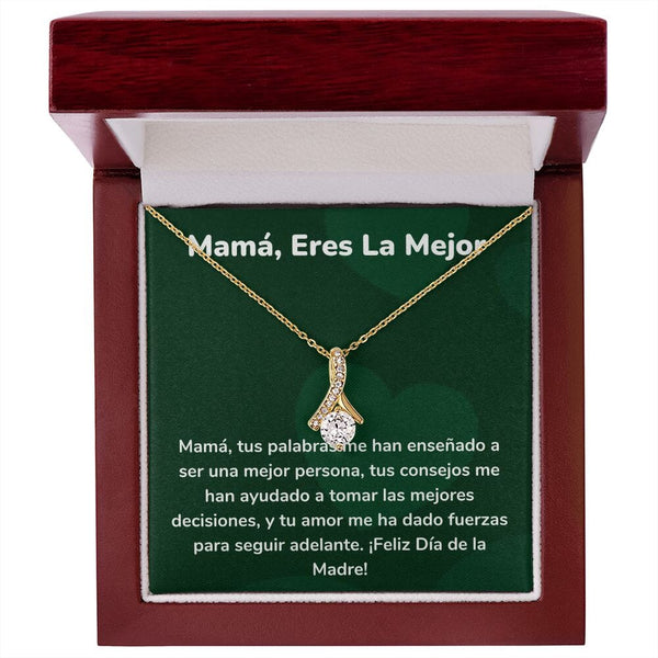 Mamá, Eres La Mejor Collar Belleza Seductora (Alluring Beauty) Para Mamá Jewelry/AlluringBeauty Acabado en Oro Amarillo de 18 quilates Luxury Box 