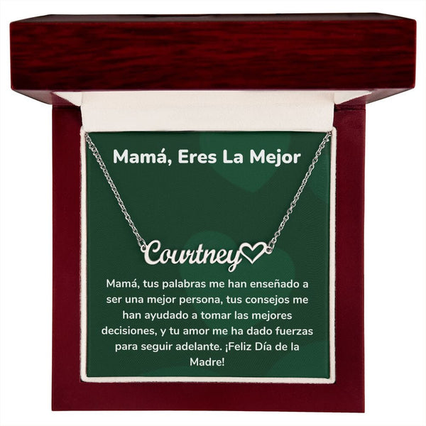 Mamá, Eres La Mejor - Collar Personalizado Con Nombre Corazón - Mamá Jewelry/NameNecklaceHeart ShineOn Fulfillment 