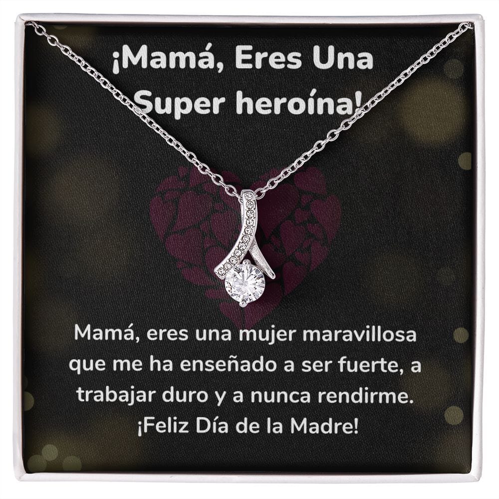 ¡Mamá, Eres Una Super heroína! Collar Belleza Seductora (Alluring Beauty) Para Mamá Jewelry ShineOn Fulfillment Acabado en oro blanco de 14 k Standard Box 