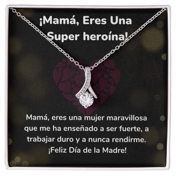 ¡Mamá, Eres Una Super heroína! Collar Belleza Seductora (Alluring Beauty) Para Mamá Jewelry ShineOn Fulfillment Acabado en oro blanco de 14 k Standard Box 