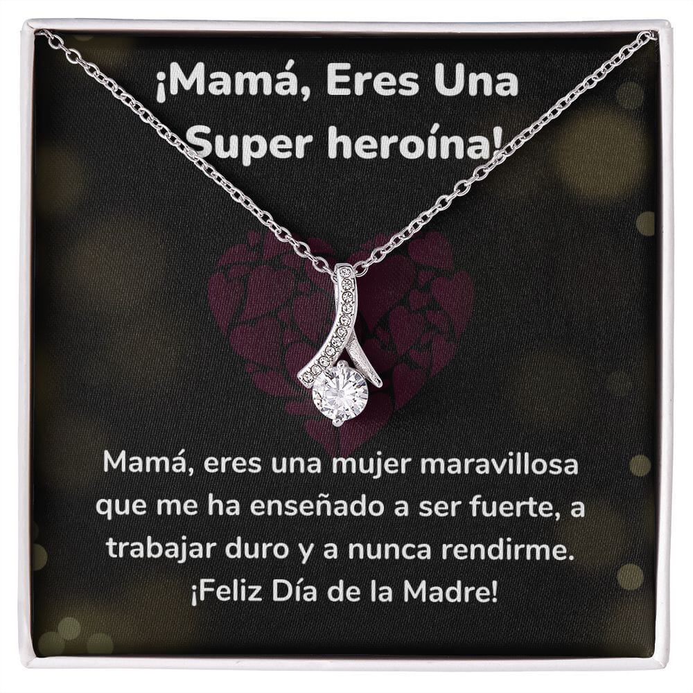 ¡Mamá, Eres Una Super heroína! Collar Belleza Seductora (Alluring Beauty) Para Mamá Jewelry/AlluringBeauty Acabado en oro blanco de 14 k Standard Box 