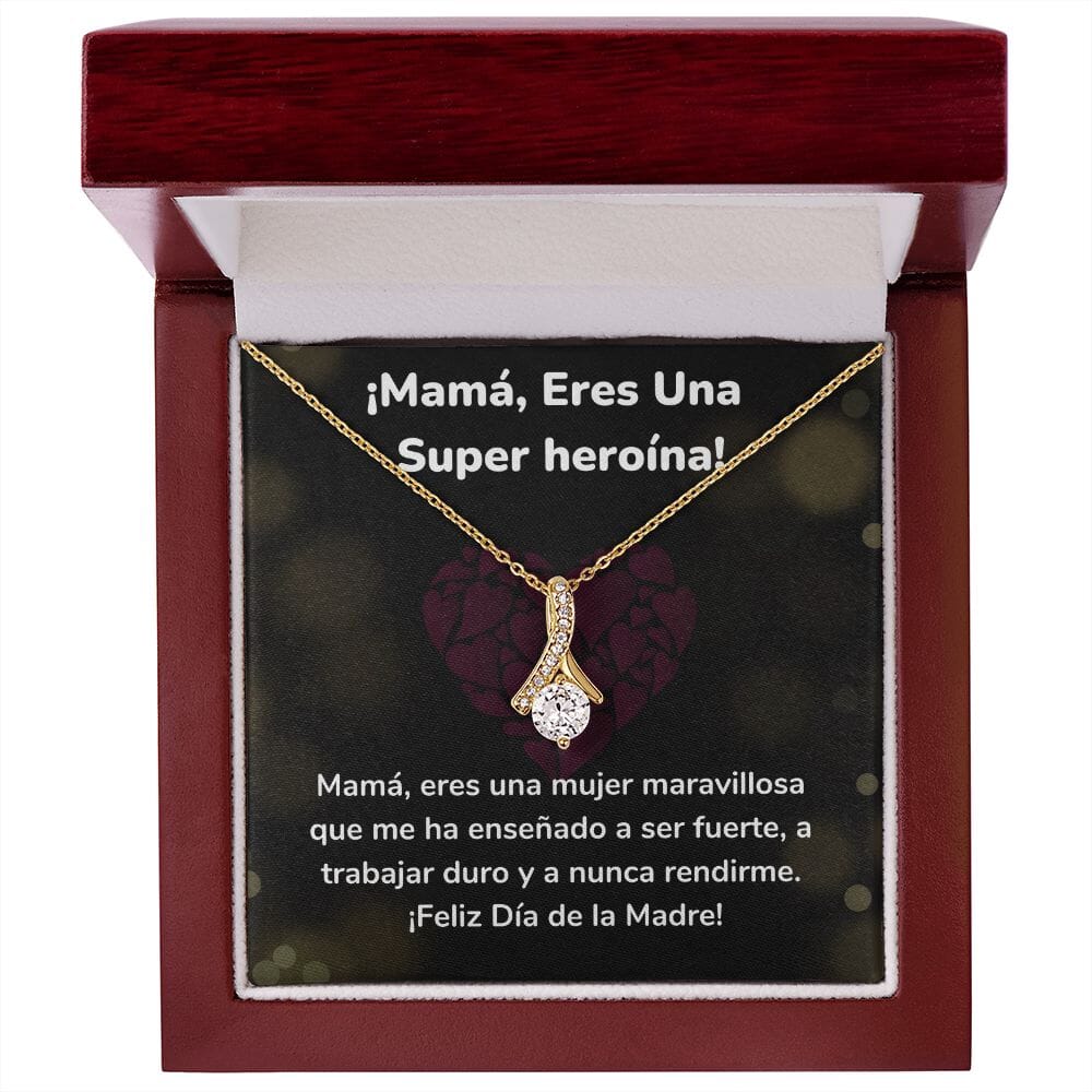 ¡Mamá, Eres Una Super heroína! Collar Belleza Seductora (Alluring Beauty) Para Mamá Jewelry/AlluringBeauty Acabado en Oro Amarillo de 18 quilates Luxury Box 