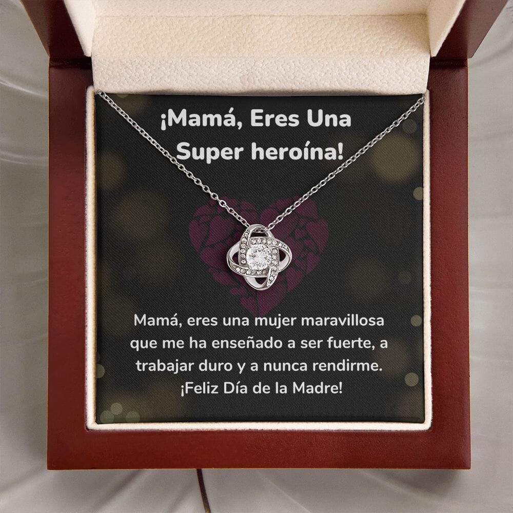 ¡Mamá, Eres Una Super heroína! - Collar para Mamá (Nudo de Amor) Love Knot Jewelry ShineOn Fulfillment 