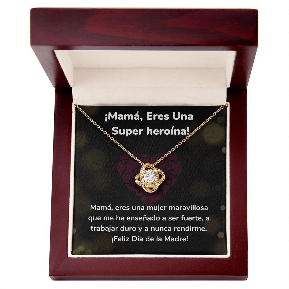 ¡Mamá, Eres Una Super heroína! - Collar para Mamá (Nudo de Amor) Love Knot Jewelry ShineOn Fulfillment <p>Acabado en Oro Amarillo de 18 quilates</p> Luxury Box 