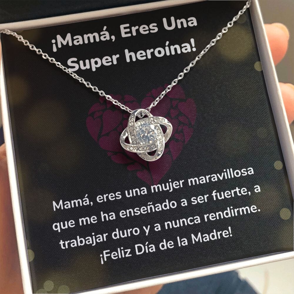 ¡Mamá, Eres Una Super heroína! - Collar para Mamá (Nudo de Amor) Love Knot Jewelry ShineOn Fulfillment 