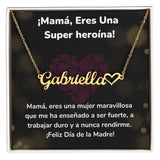 ¡Mamá, Eres Una Super heroína! - Collar Personalizado Con Nombre Corazón - Mamá Jewelry/NameNecklaceHeart ShineOn Fulfillment 