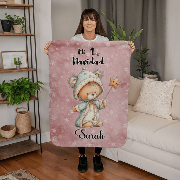 🎀 Manta Personalizada “Mi 1ra Navidad” – Especial para Bebé Niña Jewelry 