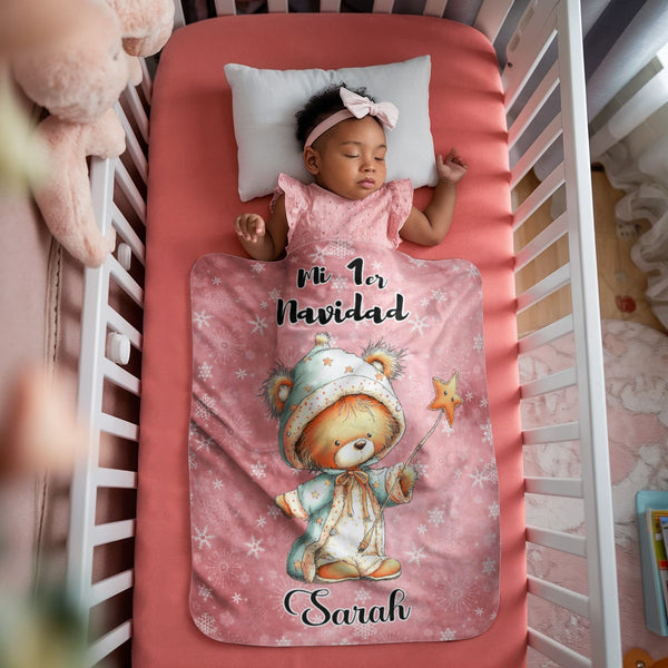 🎀 Manta Personalizada “Mi 1ra Navidad” – Especial para Bebé Niña Jewelry 