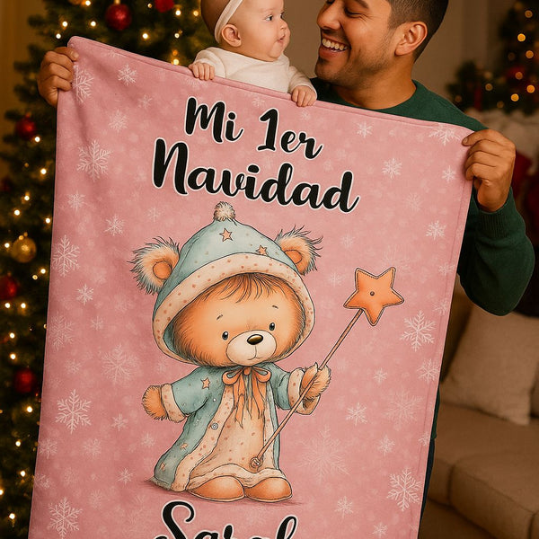 🎀 Manta Personalizada “Mi 1ra Navidad” – Especial para Bebé Niña Jewelry 