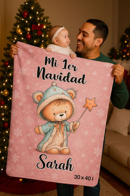 🎀 Manta Personalizada “Mi 1ra Navidad” – Especial para Bebé Niña Jewelry 