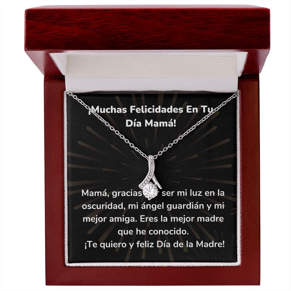 ¡Muchas Felicidades En Tu Día Mamá! Collar Belleza Seductora (Alluring Beauty) Para Mamá Jewelry ShineOn Fulfillment Acabado en oro blanco de 14 k Luxury Box 