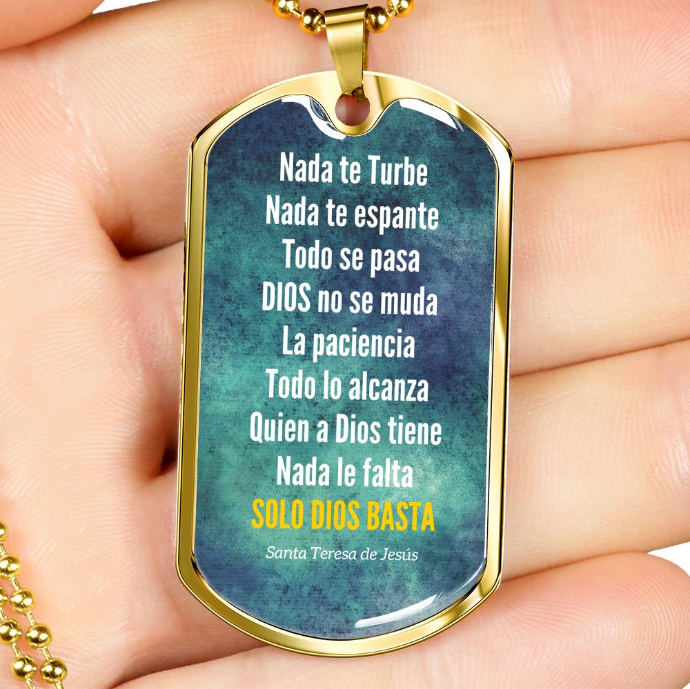 Nada te Turbe Nada te espante... Santa Teresa de Jesús (Placa collar Verde Esmeralda) Jewelry ShineOn Fulfillment 