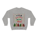 Navidad es mejor con Vino - Ugly Sweater para Navidad Sweatshirt Printify S Sport Grey 