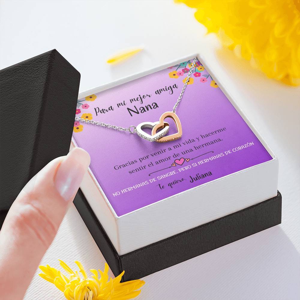 No hermanas de sangre, pero si hermanas de corazón - Collar de Dos Corazones para la Mejor Amiga Jewelry 