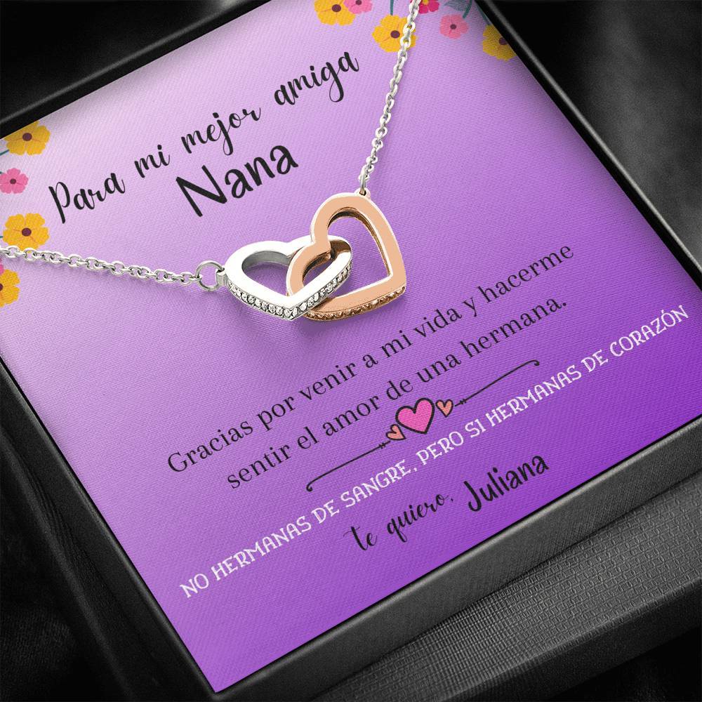 No hermanas de sangre, pero si hermanas de corazón - Collar de Dos Corazones para la Mejor Amiga Jewelry 