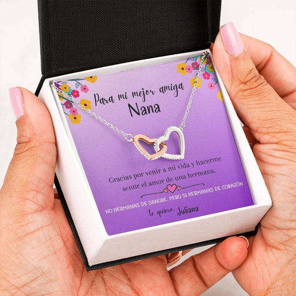 No hermanas de sangre, pero si hermanas de corazón - Collar de Dos Corazones para la Mejor Amiga Jewelry 