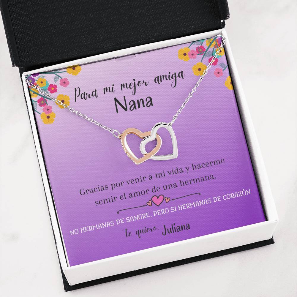 No hermanas de sangre, pero si hermanas de corazón - Collar de Dos Corazones para la Mejor Amiga Jewelry 