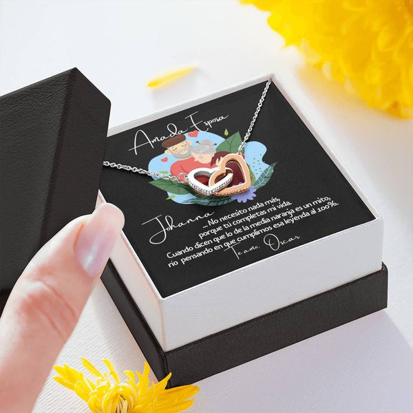 No necesito nada más porque tu completas mi vida… - Regalo para la media naranja - - Collar de Dos Corazones Jewelry 