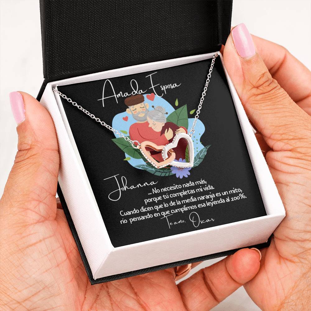 No necesito nada más porque tu completas mi vida… - Regalo para la media naranja - - Collar de Dos Corazones Jewelry 