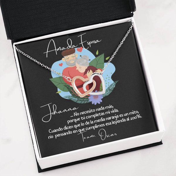 No necesito nada más porque tu completas mi vida… - Regalo para la media naranja - - Collar de Dos Corazones Jewelry 