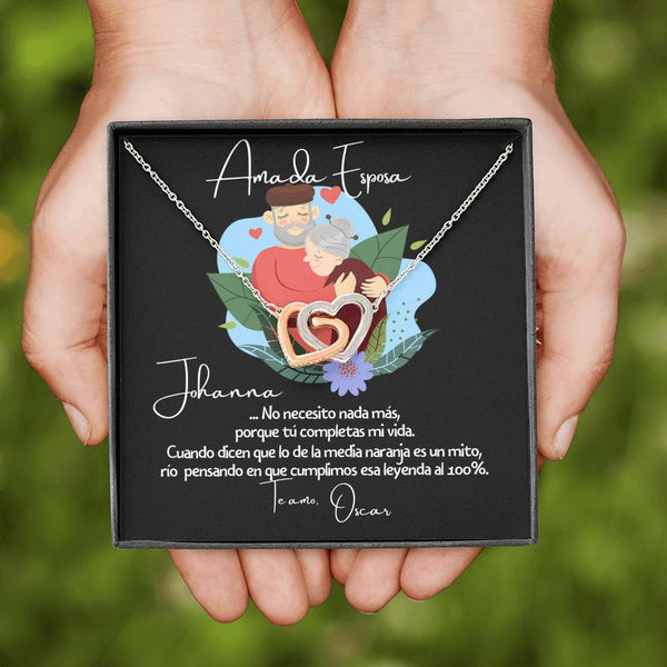 No necesito nada más porque tu completas mi vida… - Regalo para la media naranja - - Collar de Dos Corazones Jewelry 