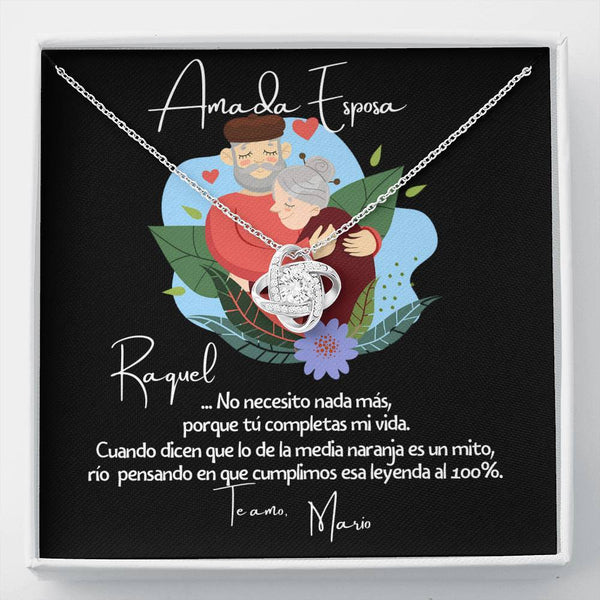 No necesito nada más porque tu completas mi vida… - Regalo para la media naranja - - Collar Nudo de Amor Jewelry/LoveKnot 