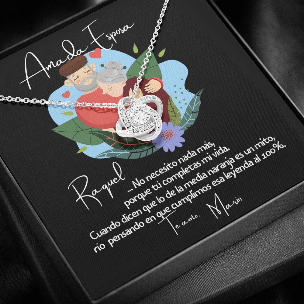 No necesito nada más porque tu completas mi vida… - Regalo para la media naranja - - Collar Nudo de Amor Jewelry/LoveKnot 