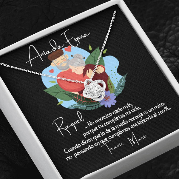 No necesito nada más porque tu completas mi vida… - Regalo para la media naranja - - Collar Nudo de Amor Jewelry/LoveKnot 